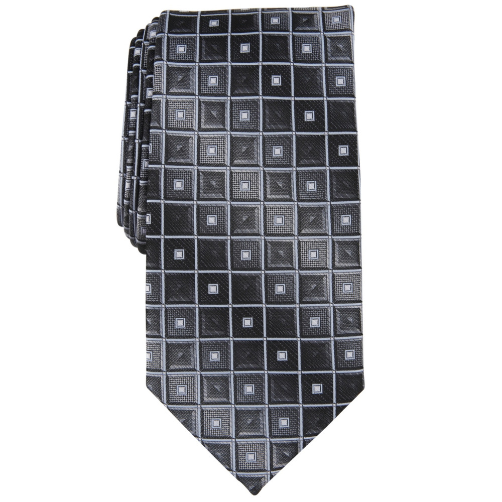 Perry Ellis Men Mower Geo Tile Tie Black